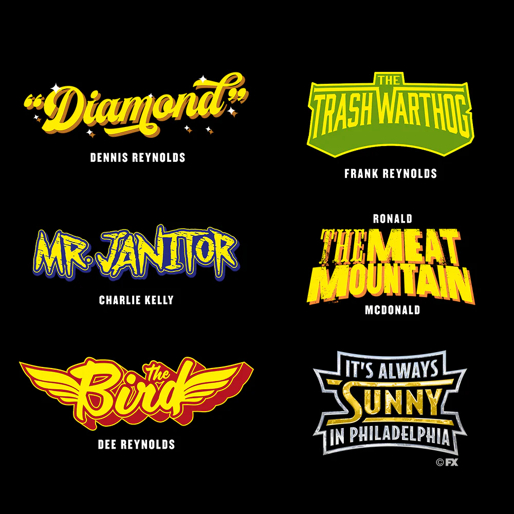 It's Always Sunny in Philadelphia Season 14 Wrestling Names Women's Racerback Tank Top - Image 2