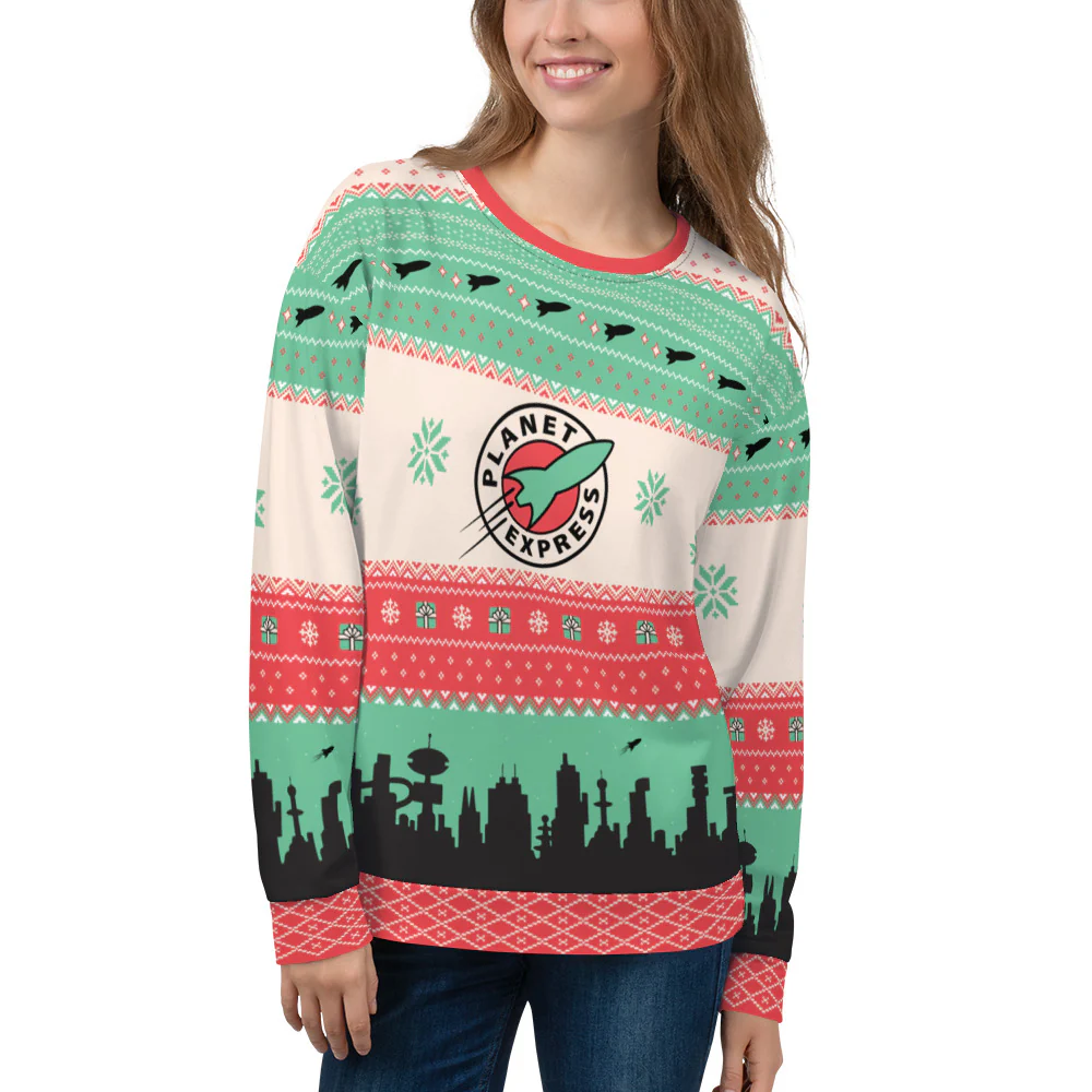 Futurama Planet Express Holiday Crewneck Sweatshirt - Image 3