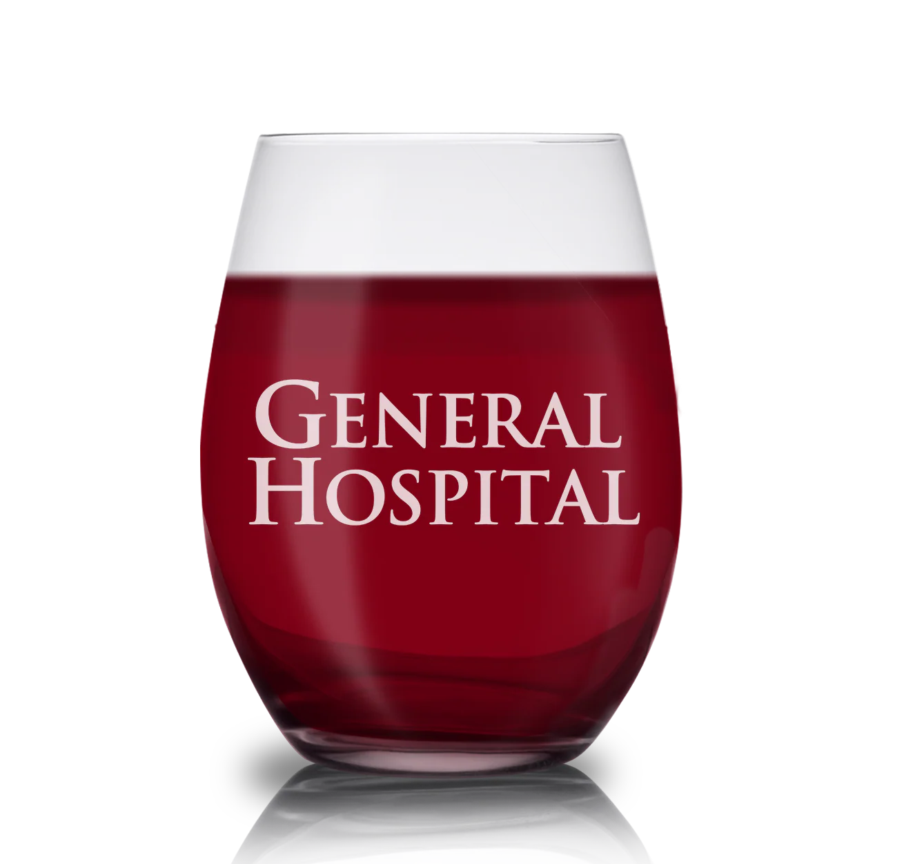 General Hospital Logo Laser Engraved Stemless Wine Glass