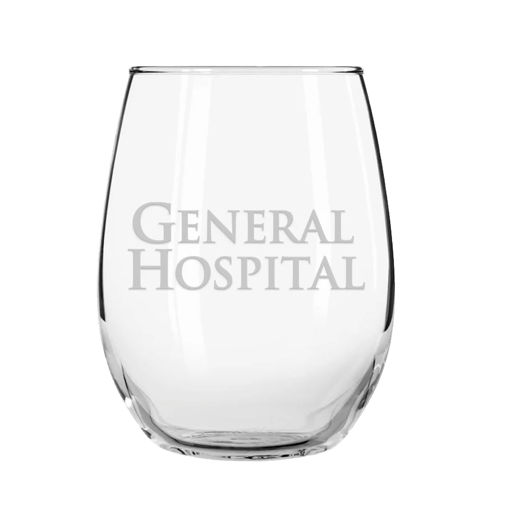General Hospital Logo Laser Engraved Stemless Wine Glass - Image 2