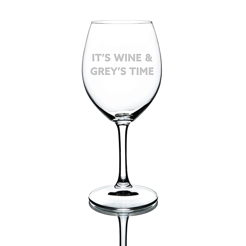 Grey's Anatomy Grey's Time Laser Engraved Wine Glass