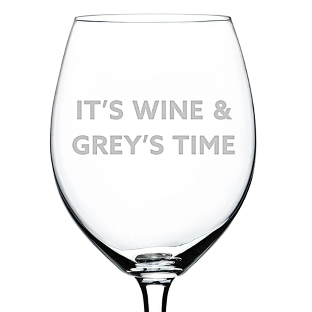 Grey's Anatomy Grey's Time Laser Engraved Wine Glass - Image 2