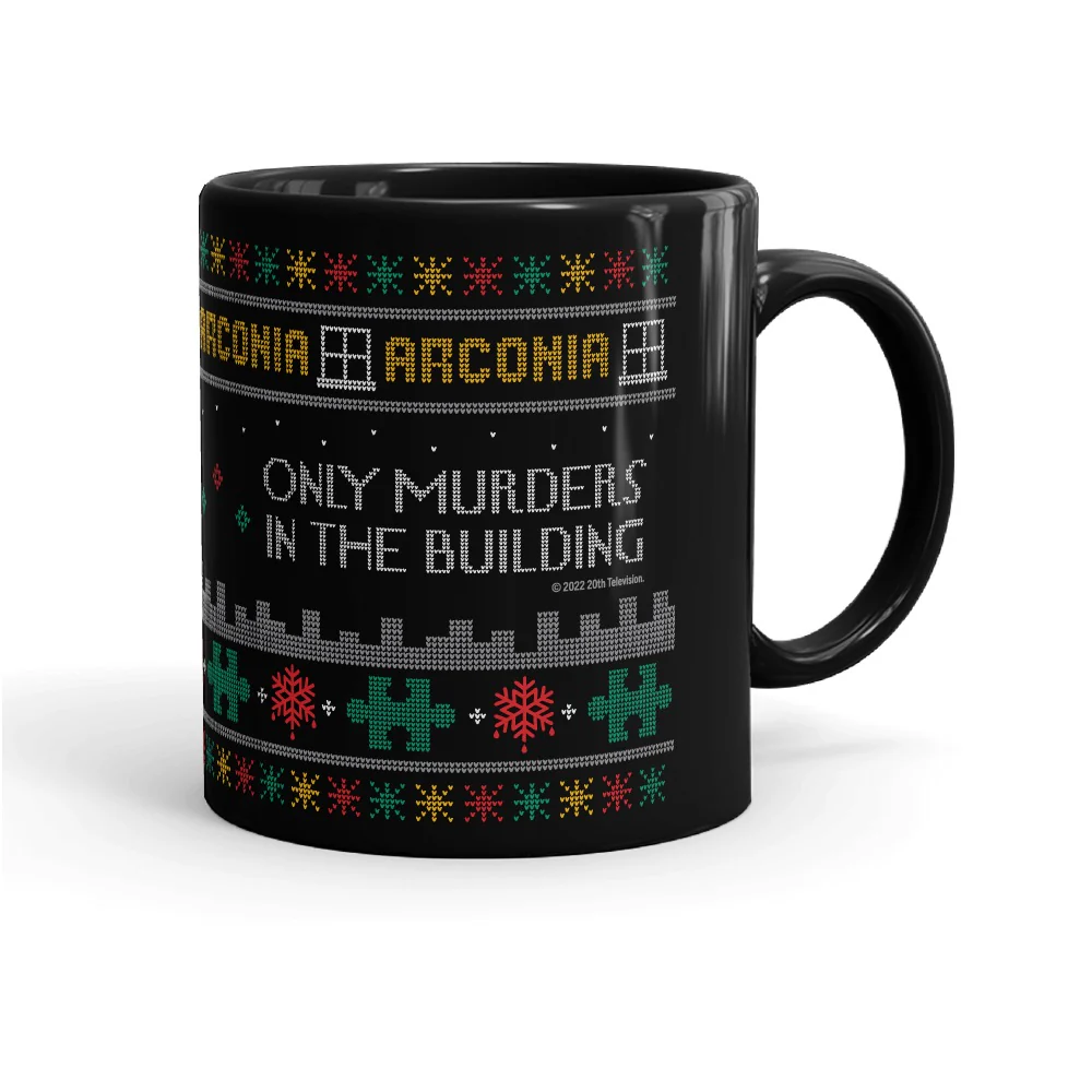 Only Murders In The Building Ugly Sweater Black Mug - Image 5