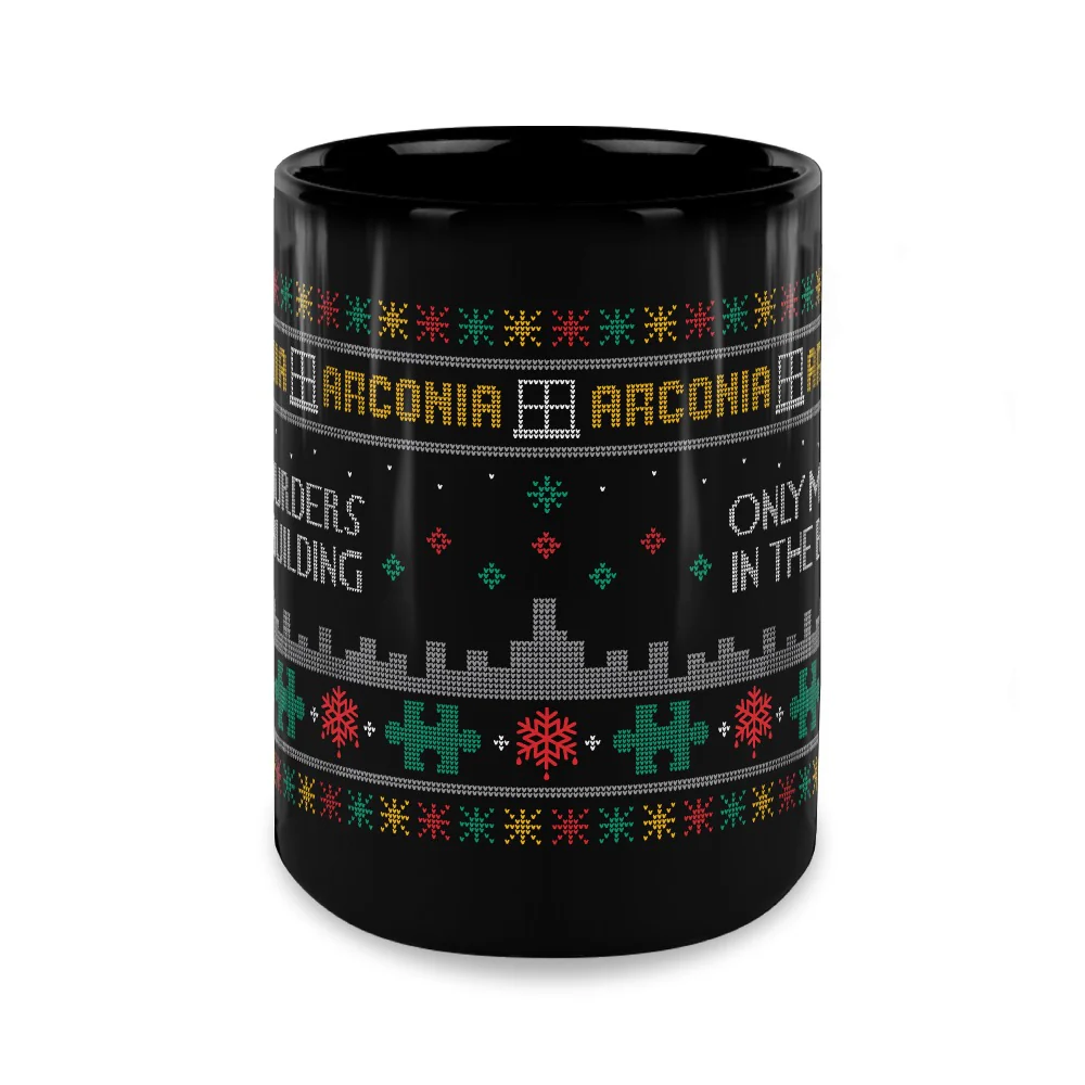 Only Murders In The Building Ugly Sweater Black Mug - Image 7