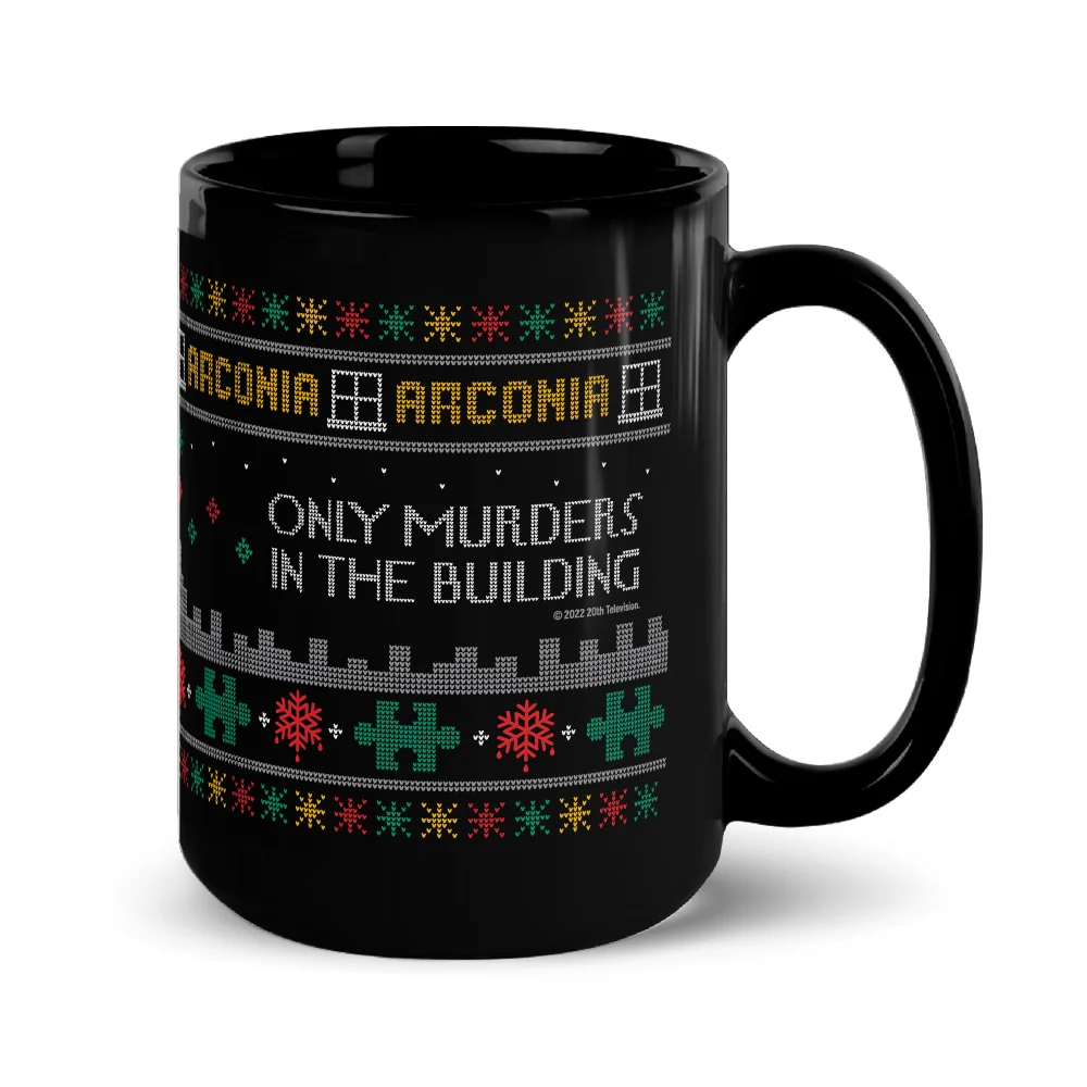 Only Murders In The Building Ugly Sweater Black Mug - Image 8