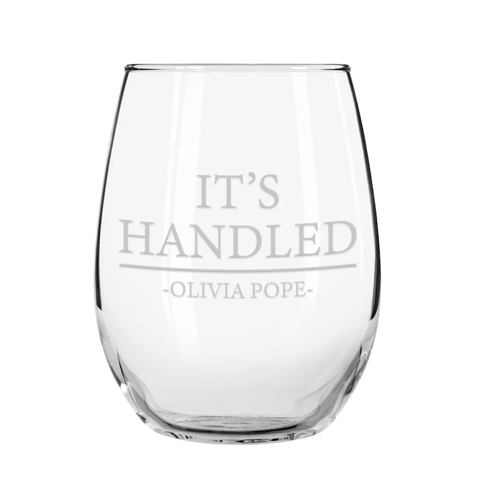 Scandal It's Handled Laser Engraved Stemless Wine Glass