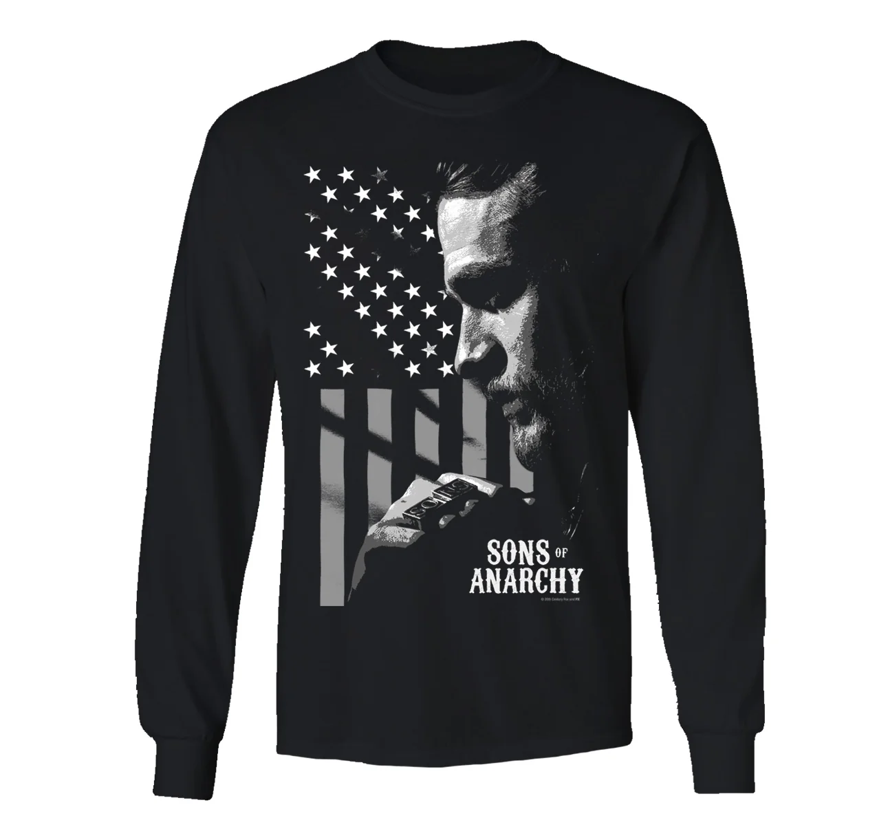 Sons of Anarchy Jax Flag Adult Long Sleeve T-Shirt
